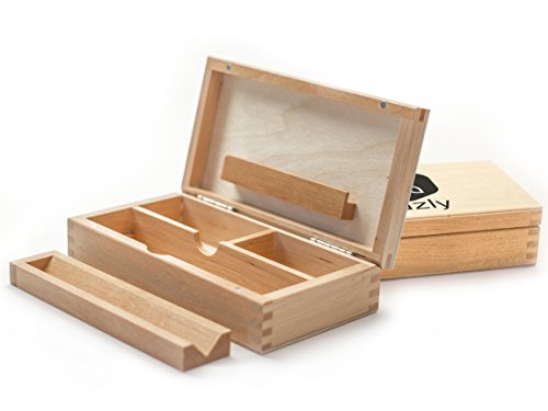 Hazly Rolling Box - Jointbox - Premium Weed Qualitäts Humidor aus Holz - Massiv Echtholz Rolling Box | Made in Germany