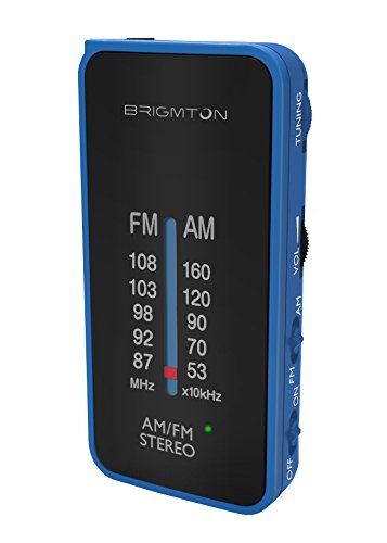 Brigmton BT-224 Portátil Analógica Negro, Azul - Radio (Portátil, Analógica, Am,FM, 87-108 MHz, 522-1620 kHz, 50 dB)