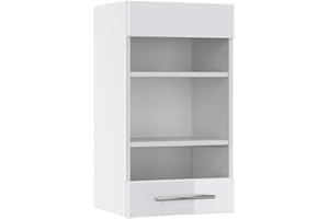 Vicco Mobile da cucina in vetro Fame-Line, Bianco lucido/Bianco, 40 cm