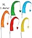 Produktbild 3 tlg. Set: XL - 1 m - Windfahnen / Balifahnen - bunte Farben - aus Nylon / Flagge Windrichtungsanzeiger - für Außen - Bali Gartenfahne - Gebetsfahne Umbul Umbulfahne - Dekofahne - Asiafahne - mit Fahnenstange - Windrichtungsanzeige