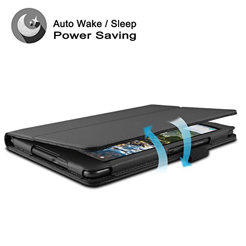 ASUS ZenPad Z8 / ZenPad 3 8.0 Hülle, Infiland Slim Fit Folio PU-lederne dünne Kunstleder Schutzhülle Cover Tasche für ASUS ZenPad Z8 ZT581KL / ZenPad 3 8.0 Z581KL 20,06 cm (7,9 Zoll) Tablet-PC(mit Auto Schlaf / Wach Funktion)(Schwarz) - 8