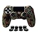 Produktbild Hikfly Silikon mit Gummi-Öl-Gel-Controller Deckel Hautschutz Fall Faceplates Kits für Sony Playstation 4 PS4 / PS4 Slim / PS4 Pro Controller Videospiele mit 8 x FPS Pro Daumen Griffe Caps)(Braun)