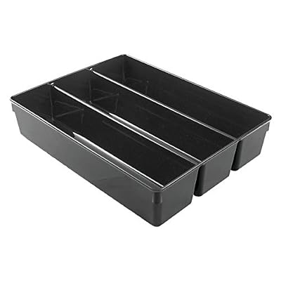 Interdesign 56337EU Rangement de Tiroir de Cuisine Linus Kitchen pour couverts, spatules, objets divers - 35,1 x 26,7 x 7,6 cm, Noir Plastique Black 35,1x26,7x7,6 cm