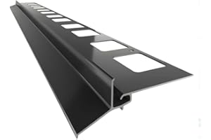 Renoplast® Profilé D'égout en Aluminium K102 200cm Graphite | Finition de Terrasse et de Balcon| Sols Carrelés sur Mortier-colle | Systèmes D'évacuation D'eau Profilé D'angle| Protection Anticorrosion