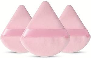IMAXWAVE Set de 3 Esponjas de maquillaje triangular, esponjas de polvo, Esponjas aplicadoras, Borlas de maquillaje, Esponjas para base y polvo, Esponjas faciales, powder puff (Rosa)