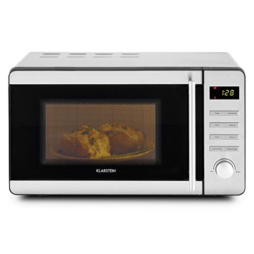Klarstein Stella Prima Mikrowelle Mikrowellengerät mit Grill (800 Watt, Grillfunktion 1000 Watt, 20 Liter Garraum, 5 Programme, Timer, Kindersicherung, LED-Display) silber - 3