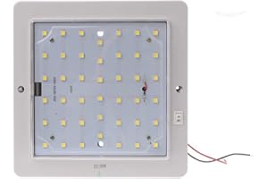 ZONCENG1 12V 9W Carré LED RV Intérieur plafonnier 42LED Lampe de Plafond pour Marine Bateau Camper Remorque (Blanc)
