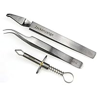 Zeckenentferner Set Zeckenzange Zeckenpinzette 3-Teilig aus Edelstahl für Mensch und Tier