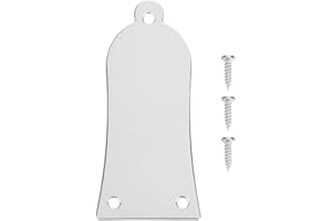 Bnineteenteam Truss Rod Cover,3 Holes Metal Truss Rod Cover with Screws for Guitar Bass (Black,Silver,Gold)