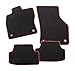 Produktbild CarFashion 281925 Starlight Deluxe , Passform Auto Fussmatten , Polyamid Hoch Velour Fußmatte in schwarz , rote Einfassung mit Nubukband , 4 teiliges Auto Fussmatten Set mit Mattenhalter