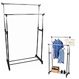 individuell nutzbar Kleiderständer 86x42x170cm Schuhablage rollbar höhenverstellbar Garderobenständer