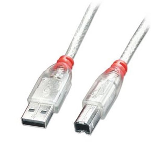 Lindy 31703 - USB 2.0 Professionelle Kabel - Typ A Stecker auf Typ B Stecker - transparent - 0,2m