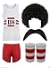Produktbild 118 Ladies / Men's Fancy Dress Costume Marathon Retro Vest Shorts Tash Socks Lot (Men: One Size, 5 Piece Set) by Other