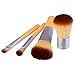 Quimat 4 Pieces Makeup Brushes Professional Natural Bamboo Handle Cosmetic Elaborate Make up Brush Set Tools with Burlap Bag