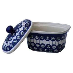 Boleslawiec Pottery Margarine Dish, Original Bunzlauer Keramik, Decor 8