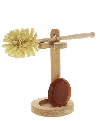 WC Bürste, Holz Klobürste mit WC Ständer aus Buchenholz - 3