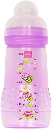 Mam 1st Age Bottle 270ml 0 Months and + Flow 2 - Model : Transparent Pink Patterns