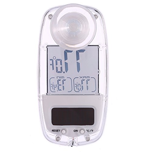 Gazechimp Solar Fensterthermometer Wasserdicht Indoor Outdoor LCD-Display Garten - 6