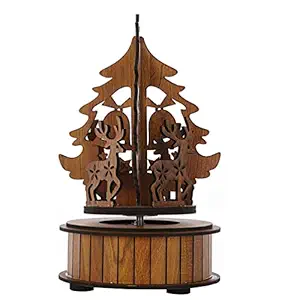 TOYANDONA 1pc Christmas Music Box Creative Wooden Box Holiday Desktop Decoration
