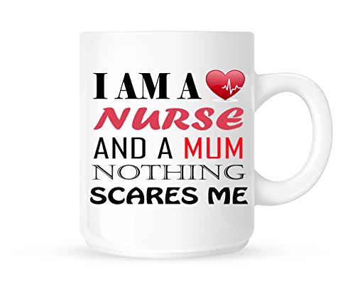 DottsMusic Je suis Une infirmière et Maman, ni Plus NI Moins Scares Me. Fantaisie - Profession/Parent sur Le thème Thé/Café Mug/Tasse - Idée de Cadeau