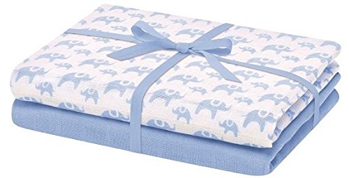Preisvergleich Produktbild bellybutton 10875-40249 2er Set Mulltücher elephants light blue