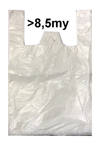 2000 Stk. Hemdchentragetaschen-Weiss HDPE 25 +12 x 45 Cm-11 My- Extra Stark | NORD-PACK©