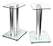 Produktbild 1 Paar Boxenständer V2 ALU-Silber aus Glas / Alu mit Spikes, 2 Säulen, Kabelkanal