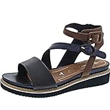 Eda Tamaris Damen Sandaletten Navy/Cognac 1-1-28208-22-804 blau 605601
