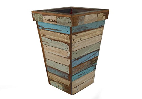 Rustic Beach Mülleimer handgefertigt Antik-Look Antik Pastell Medium (30cm x 21cm x 21cm)