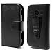 Produktbild Mobile24 Samsung S7710 Galaxy Xcover 2 Geldbörse Kunstleder Tasche Hülle Flip Cover - Schwarz