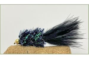 TROUTFLIES UK LURE FLIES 12 pack of Goldhead Black Fritz - Lures Fishing Flies. Size 10
