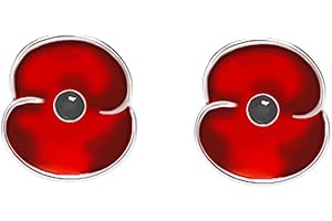 Bohue Flower Stud Earrings Cute Red Enamel Flowers Earrings Metal Remembrance Sunday Red Flower Earrings for Women Girls