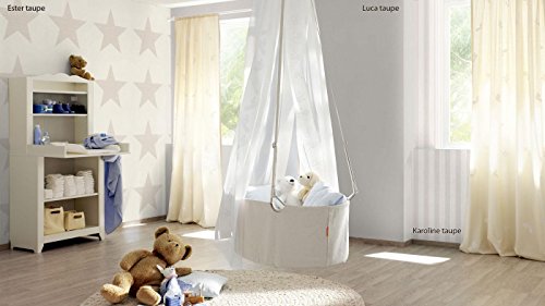 Rasch Tapete 10,05 x 0,53 m – Ansatzfrei – Feine Struktur – Stil: Kinder Streifen – z.B. Kinderzimmer, Wohnzimmer, Schlafzimmer, Flur – Farbe: Rosa Weiß - 2