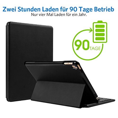 Inateck 68-BK2001NEW1-DE Ultra-thin Deutsche Bluetooth Tastatur, Keyboard Case für Apple iPad Air 2/pro 9.7, Smart cover mit automatischer Wake/sleep Funktion und Multi-Angle Ständer schwarz - 6
