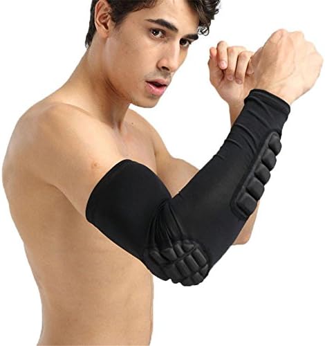 Baisde Basketball Elbow Lengthen Anti-collision Sports Brace Breathable Arm Support 1pc , black , L
