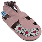  Baby Sandalen - Lauflernschuhe - Krabbelschuhe - Babyschuhe - Rosa Gänseblümchen 18-24 Monate (Größe 23/24)