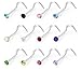Qingsun 30 pcs Multicolor S Shape Nose Studs Rings Piercing Stud