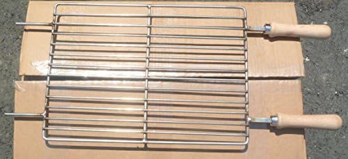 Cyprus BBQ Barbecue Fitted Grill For Small Charcoal Foukou 59.5 X 26 Cm Stainless Steel Raising Or Lowering By Level System New