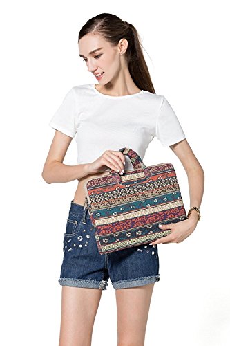 MOSISO Bohemien Segeltuchstoff Hülle Sleeve Laptop Aktentasche für 15-15,6 Zoll MacBooks, Laptops Form: Mystischen Wald - 5
