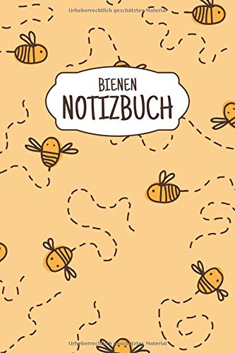 Preisvergleich Produktbild Bienen Notizbuch: Liniertes Notizbuch für alle Notizen, Termine, Skizzen, Zeichnungen oder Tagebuch; breites Linienraster; Motiv: Bienen Biene Natur