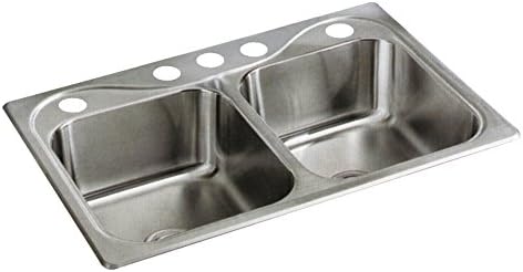 Sterling Plumbing 11402-5-NA Southhaven 20-Gauge Double-Basin Drop-In Kitchen Sink, Stainless Steel by Sterling Plumbing