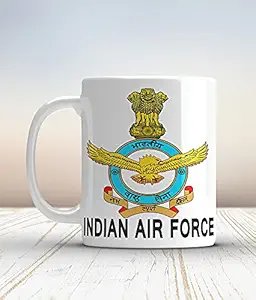 GIFT BOX Ceramic Indian Air Force Plane Printed Coffee Mug for Gift White