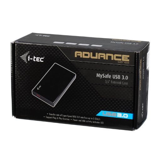 i-tec USB 3.0 Advance MySafe externes 8.9 cm 3.5 Zoll Festplattengehäuse für SATA I,II,III HDD Alugehäuse für optimale Kühlung - 5