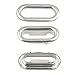 Produktbild fujiyuan One Werkzeug und 20 PCS Messing ovale Form Ösen Tülle mit Unterlegscheiben für Leinwand Kleidung Tasche Geldbörse Hand Craft DIY Nähen, Messing, nickel, 6mm x 20mm