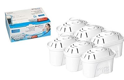 Boston Tech Hydro Pure + 6 Cartouches, filtres compatibles Brita Maxtra Eau avec des cruches et Maxtra +, Effet prolongé (12 Mois, 6 x 60 Jours par Filtre) réduit la Chaux et du Chlore. Grande saveur