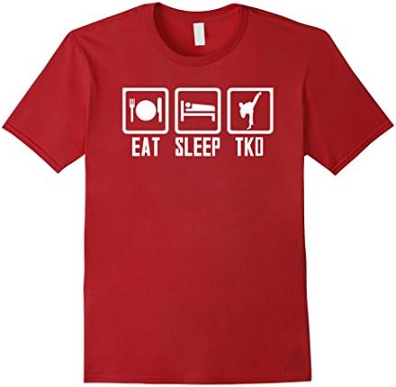 Men's Taekwondo T Shirt.Eat Sleep Tkd T Shirt XL Cranberry