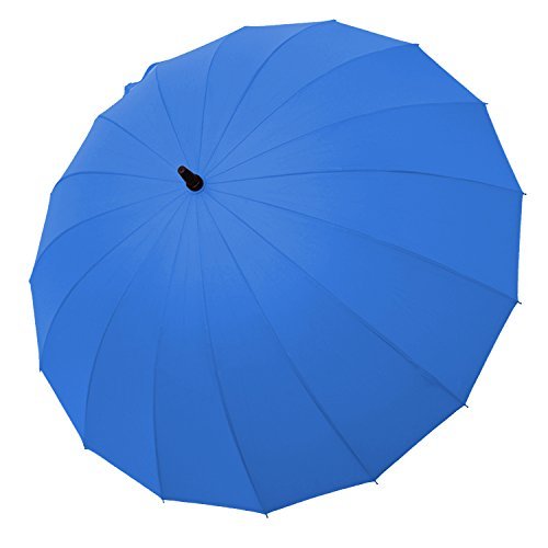 Saiveina Paraguas Caballero Grande Clásico antiviento, 16 Varillas, Teflón T190, mango de espuma, muy fuerte- Azul Claro