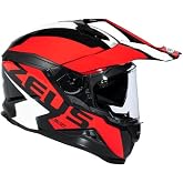 ZEUS ZS-913 BF8 Motosiklet Kaskı Solid Kapalı Kask Black Red S