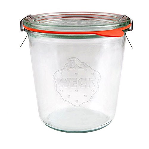 Viva Haushaltswaren – 6 x mittleres Weckglas/Einmachglas 500 ml mit Deckel in Sturzform, leeres Rundrandglas zum Einkochen – als Marmeladenglas, Dessertglas (inkl. Klammern, Ringen & Trichter) - 2