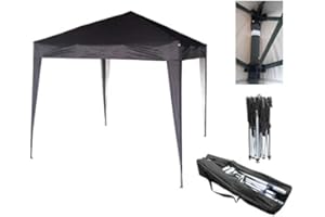 MCC DIRECT 2x2m Pop-up Gazebo Waterproof Outdoor Garden Marquee Canopy No Sides (black)